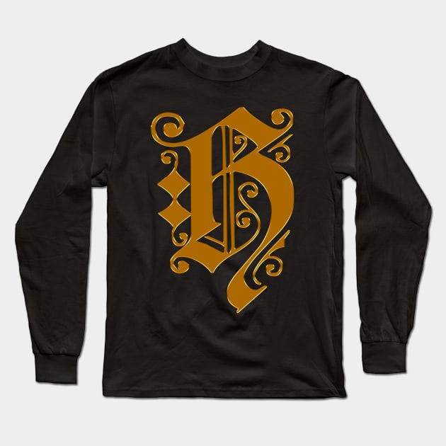 Golden Letter H Long Sleeve T-Shirt by The Black Panther